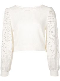 A L C  crochet sleeve sweater at Farfetch